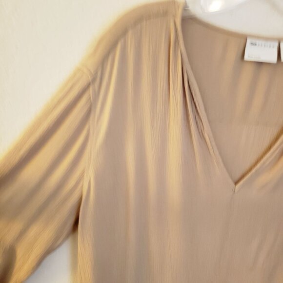 Asos Design Oversize Viscose Blend Tan Long Sleeve Top Fits up to XL - Picture 3 of 6